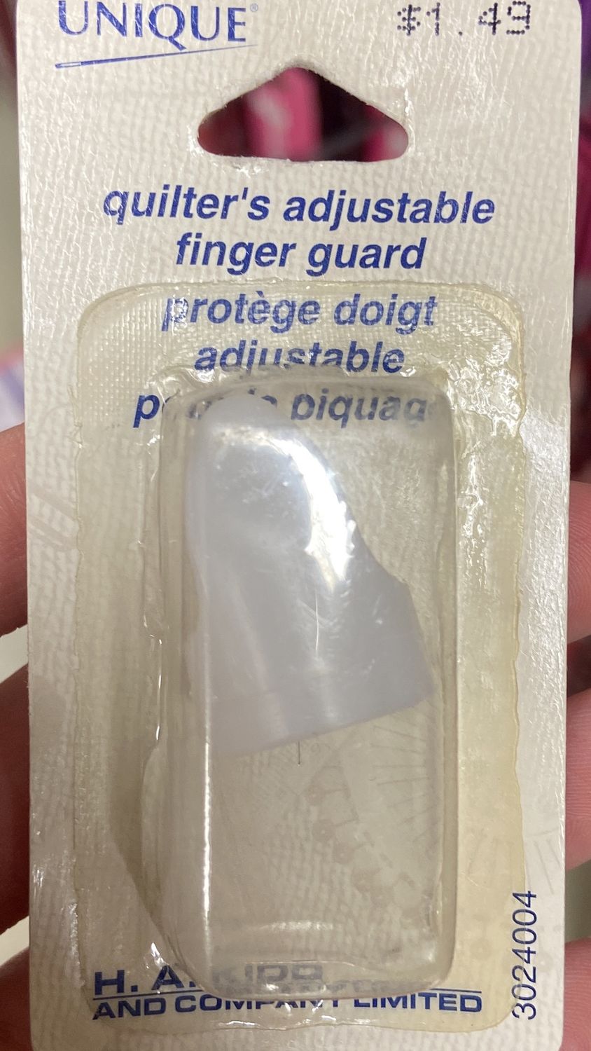 Quilters Adjustable Finger Guard