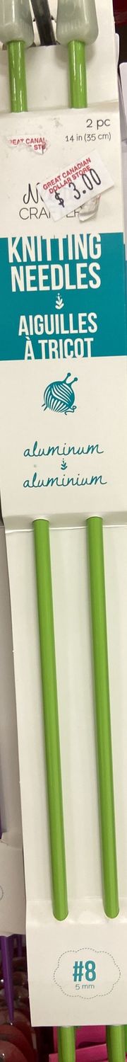 Needle Crafters: #8 Aluminum Knitting Needles