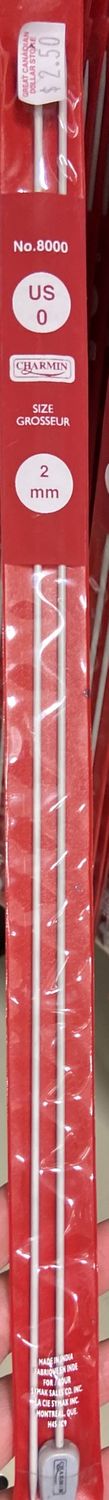 Charmin: US 0 Aluminium Knitting Needles