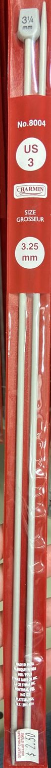 Charmin: US 3 Aluminium Knitting Needles