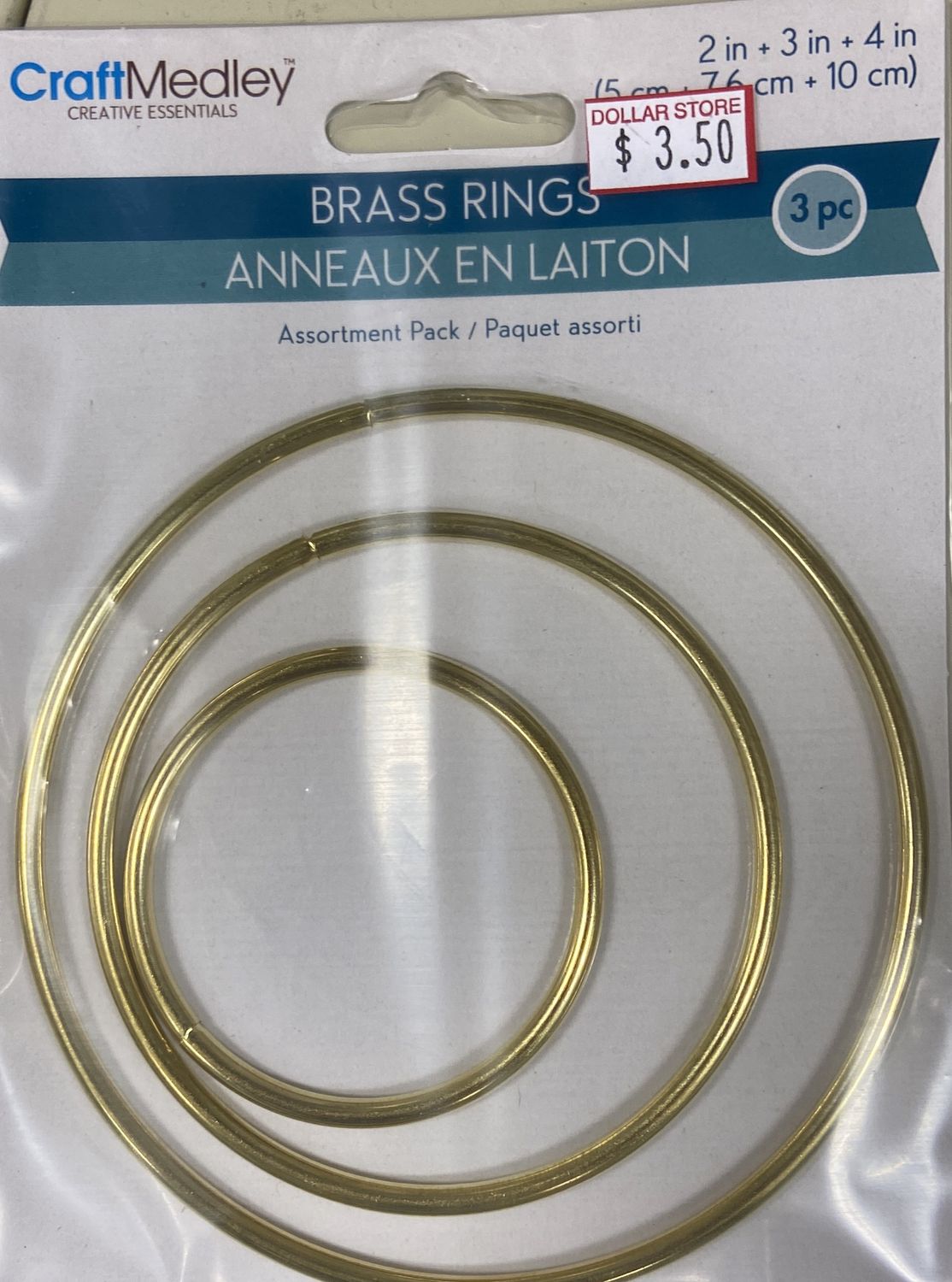 CraftMedley: 2&quot;/3&quot;/4&quot; Brass Rings