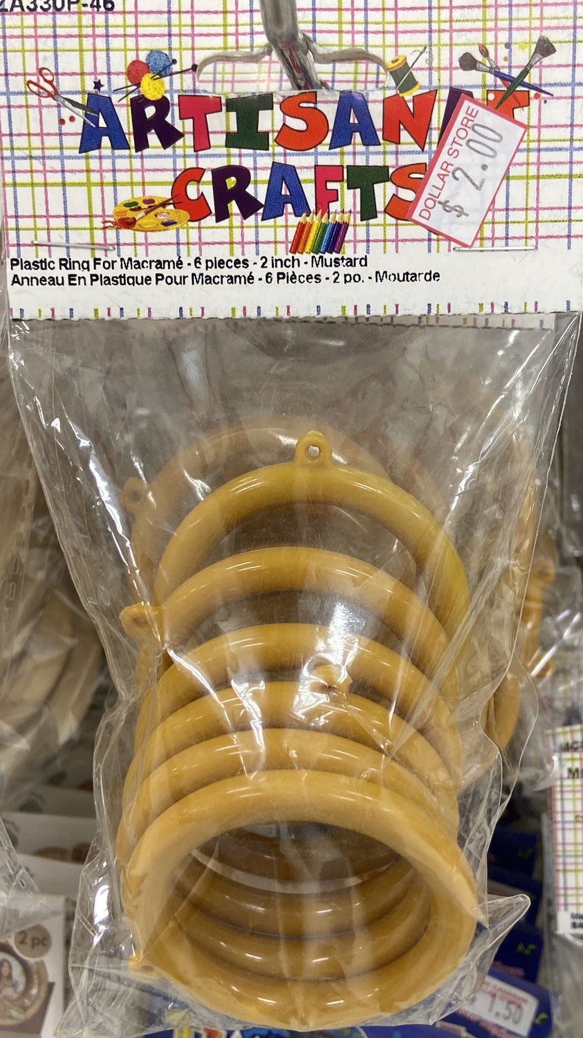 Ugarit: Plastic 2&quot; Mustard Ring For Macramé