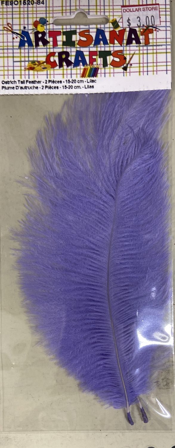 2pk Lilac Ostrich Tail Feather
