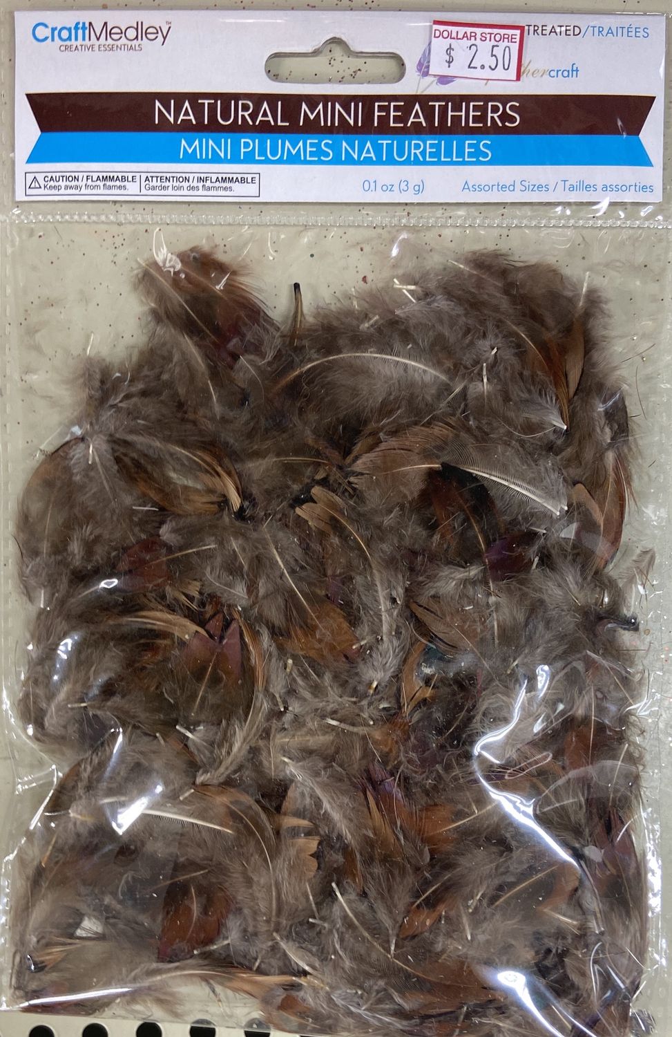 CraftMedley: Asst. Sizes Natural Mini Feathers