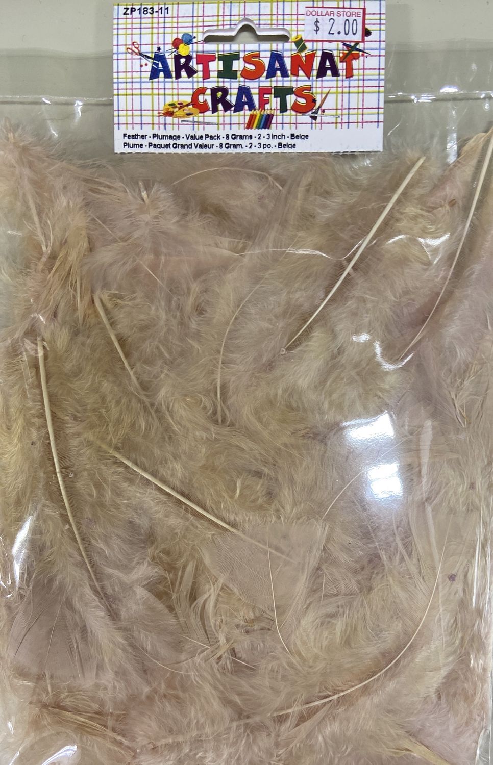 Beige Feathers 2-3&quot;