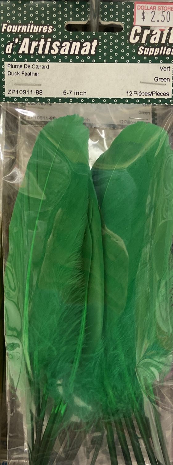 Ugarit: Green Duck Feather 5-7&quot;