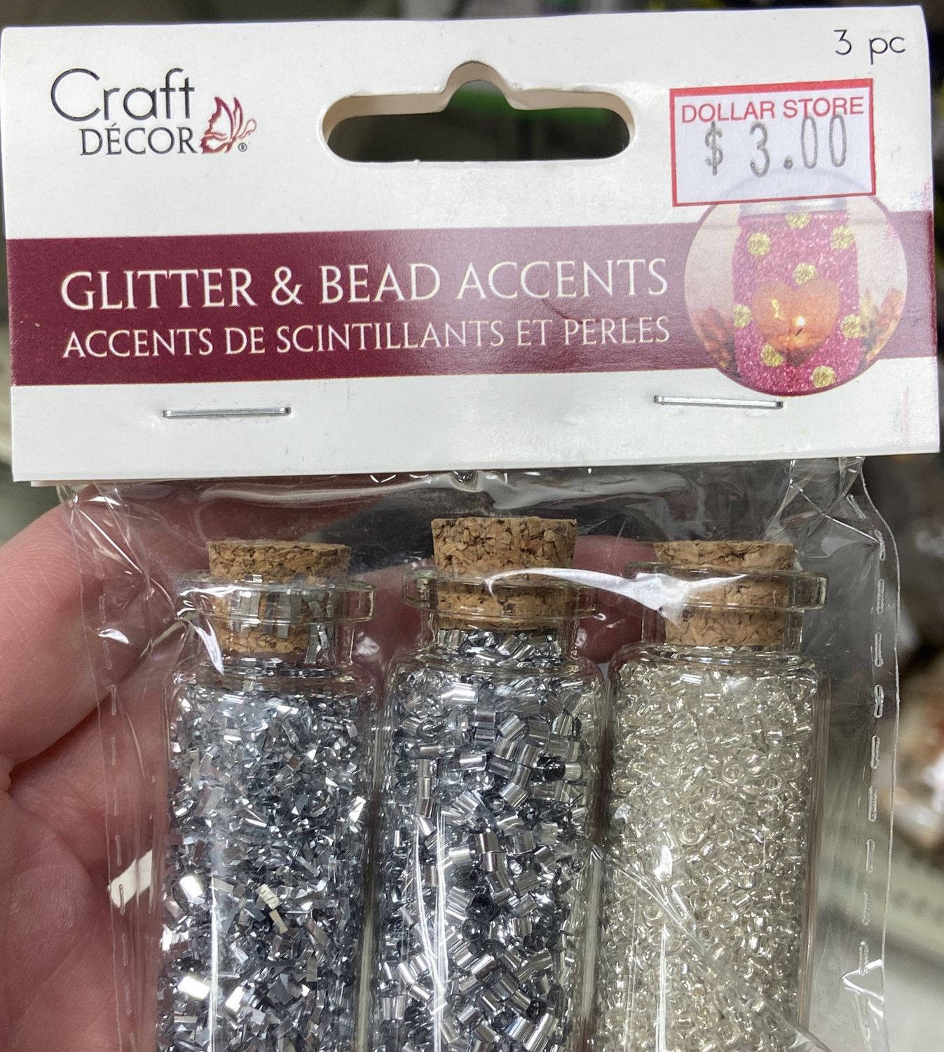 CraftDecor: Silver Glitter and Bead Accents
