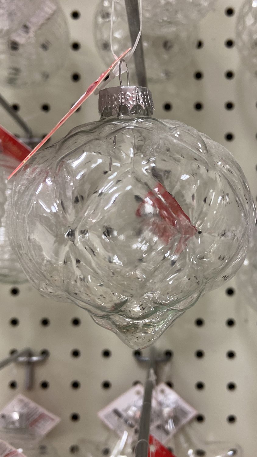 Holiday Essentials: Diamond Cut Onion Shape - Glass Ornament