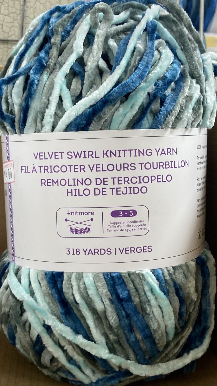 Knitmore: Grey-Blue Velvet Swirl