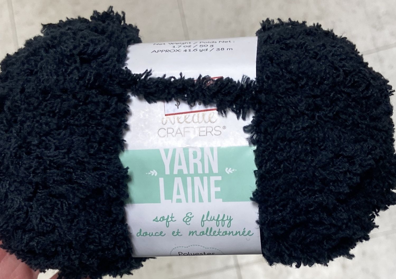 Needle Crafters: Black Soft and Fluffy Yarn