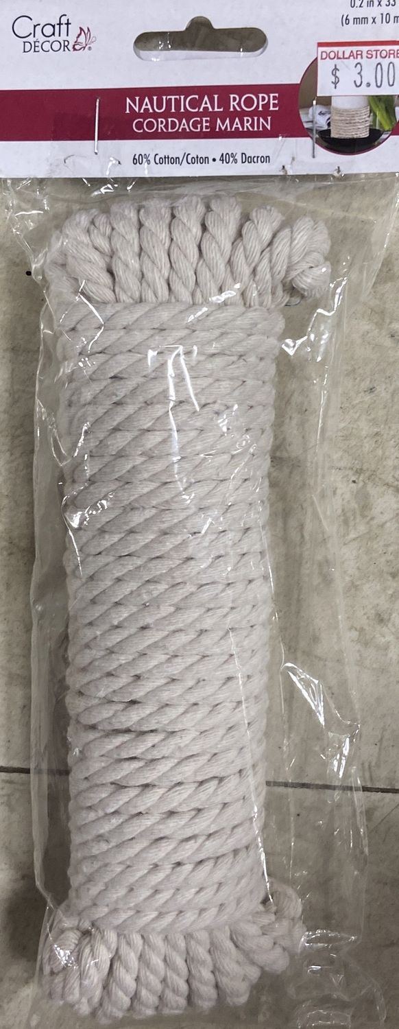 CraftDecor: 0.2&quot; x 33ft Nautical Rope