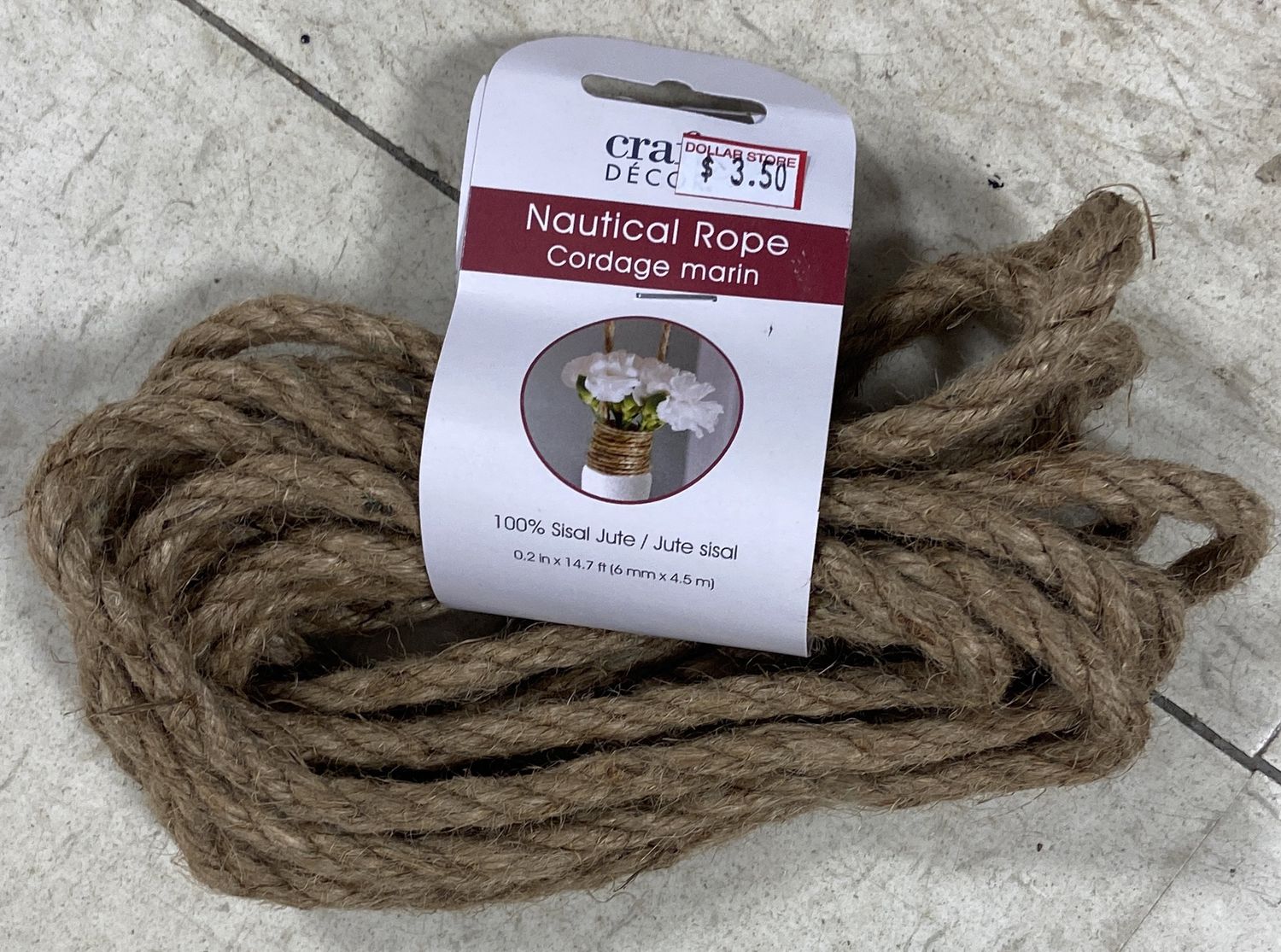 CraftDecor: 6mm x 4.5m Jute Nautical Rope