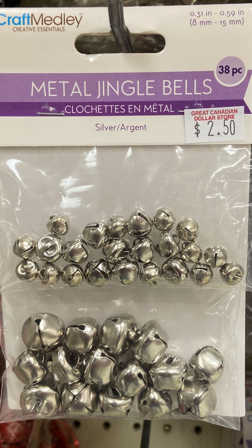 CraftMedley: Variety Silver Metal Jingle Bells
