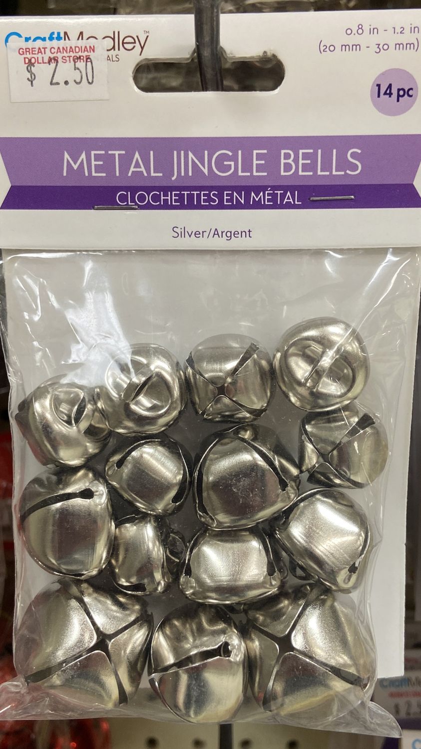 CraftMedley: Silver Metal Jingle Bells 0.8&quot;-1.2&quot;