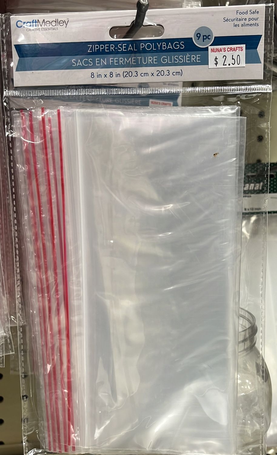 MultiCraft: 9pk Zipper Seal Polybags - 8x8 PB011