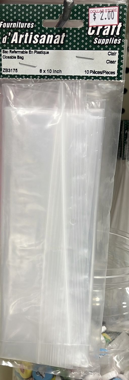 Closable Bag (clear) 8x10 10 pcs ZB3175