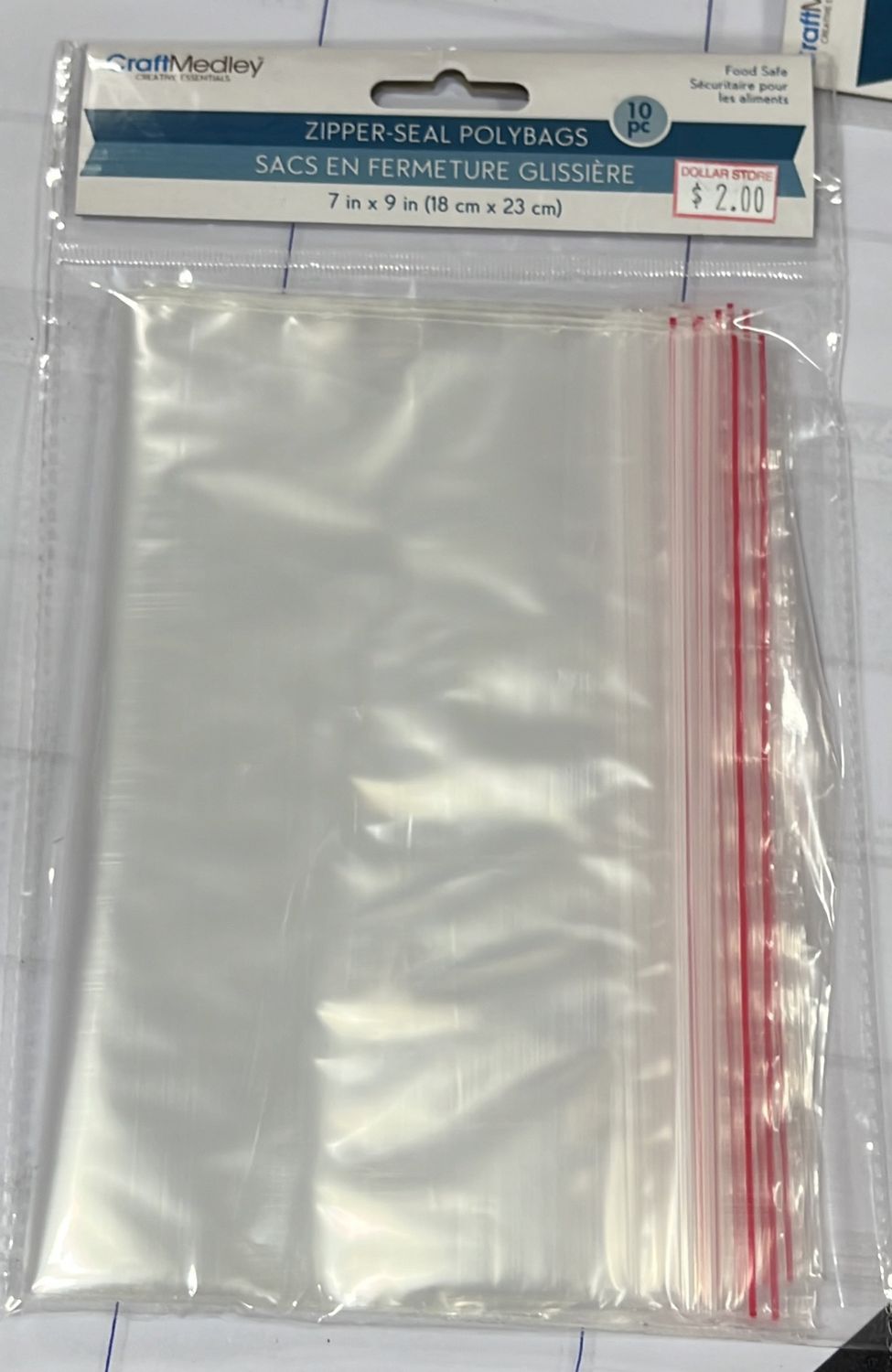 MultiCraft: 10pk Zipper Seal Polybags - 7x9 PB012