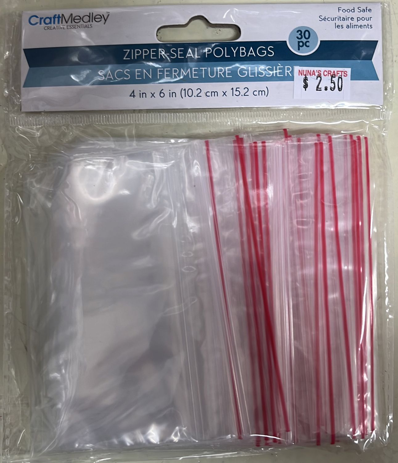 MultiCraft: 30pk Zipper-Seal Polybags - 4x6 PB005