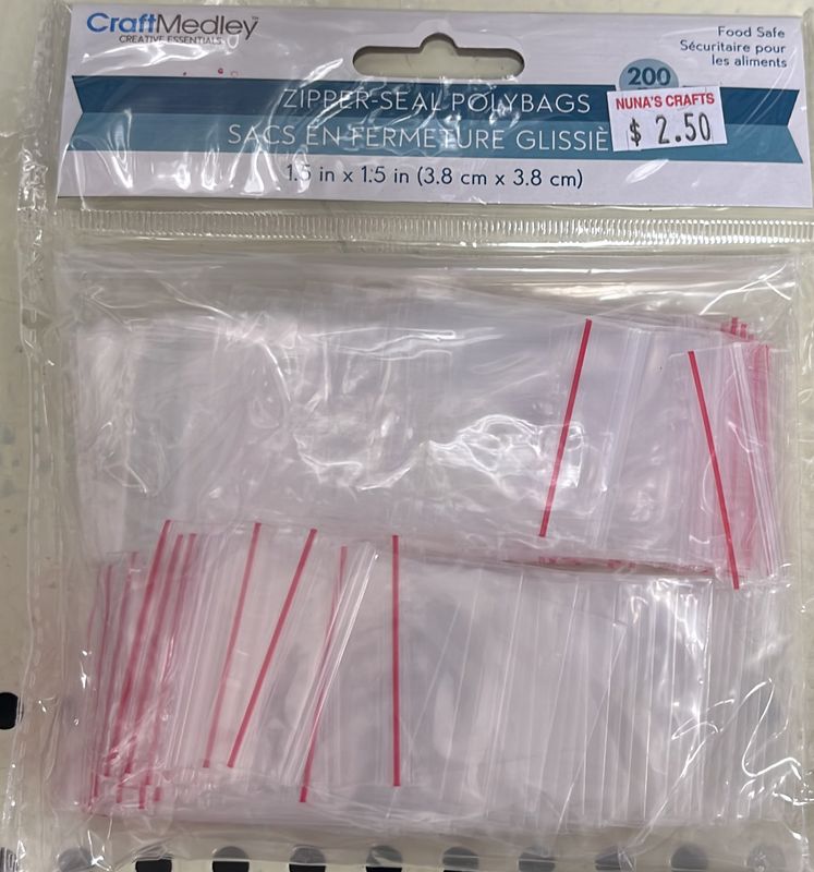 MultiCraft: 200pk Zipper-Seal Polybags - 1.5x1.5 PB000