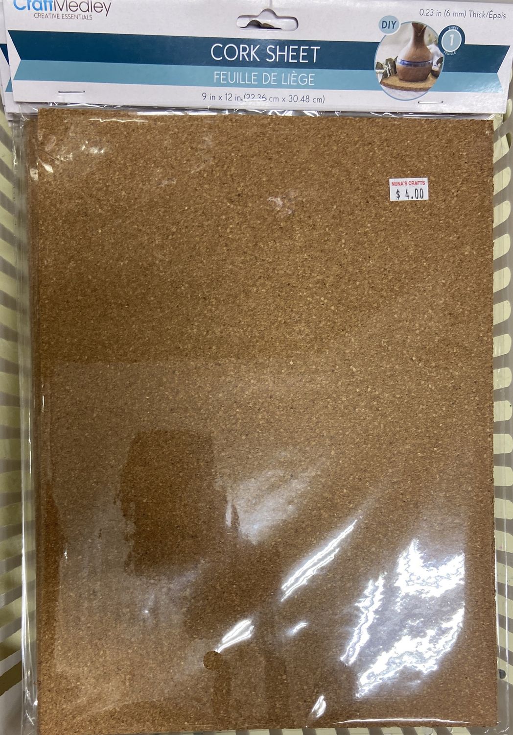 CraftMedley: 9&quot; x 12&quot; / 0.23&quot; Thick Cork Sheet