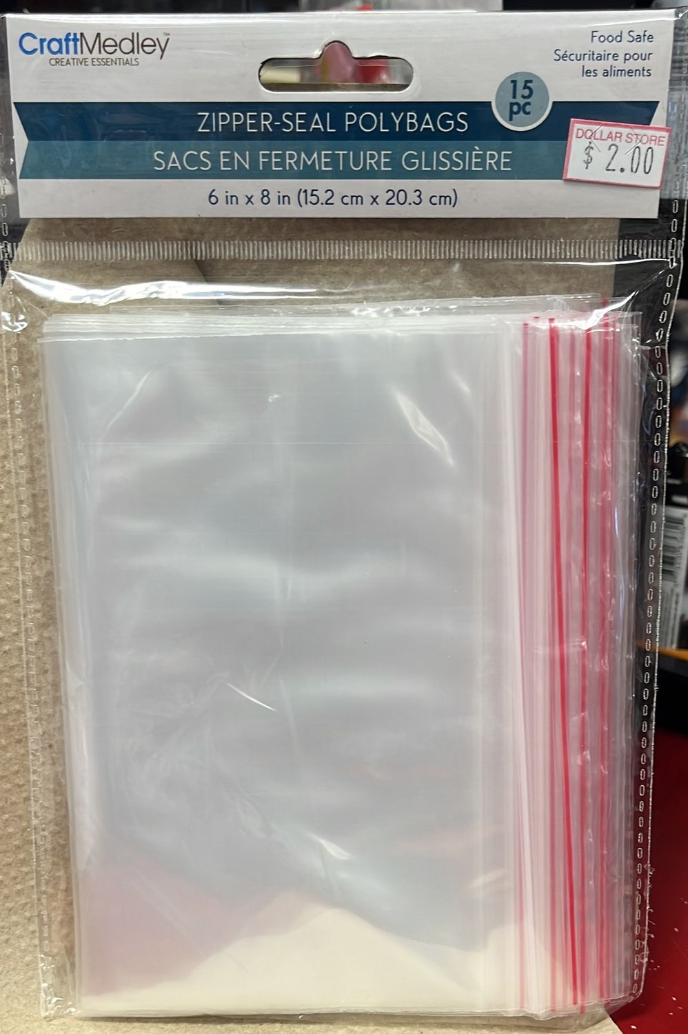 MultiCraft: 15pk Zipper-Seal Polybags - 6x8 PB010