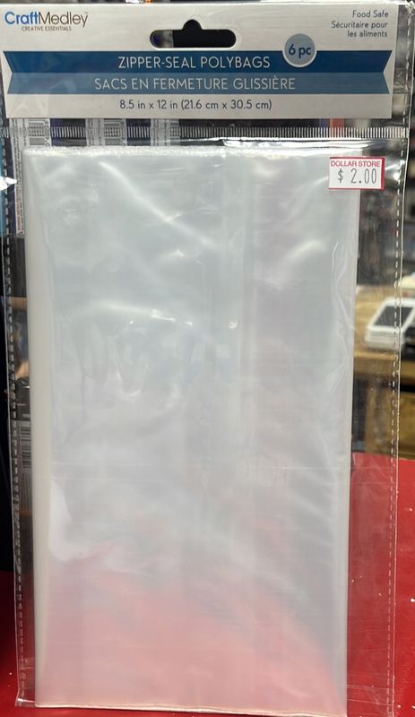MultiCraft: Zipper-Seal Polybags 6pcs 8.5x12 PB014