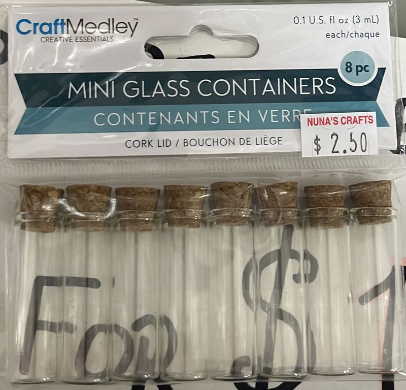 Mini Glass Containers 8pc w/ cork lid GB852