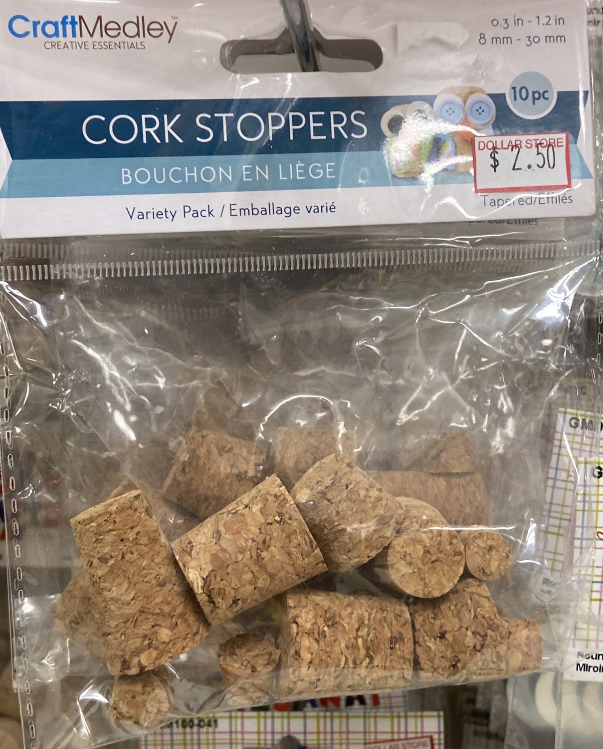 CraftMedley: Variety Lack Cork Stoppers 0.3&quot;-1.2&quot;