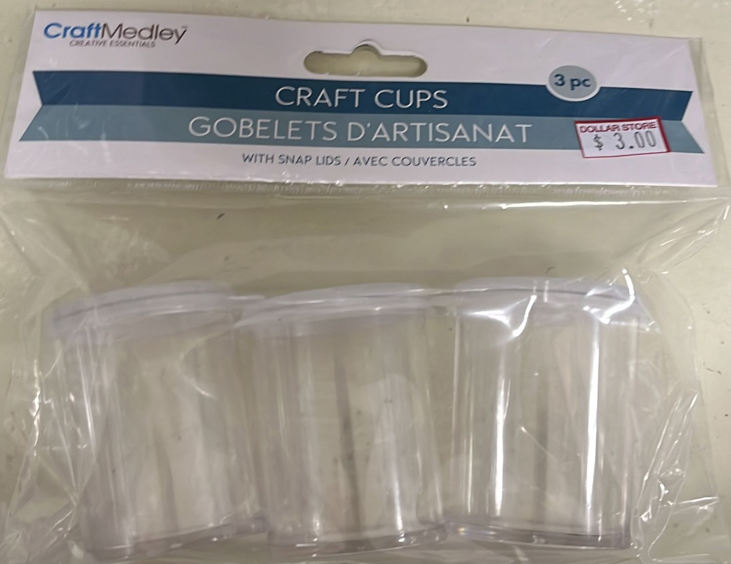 Craft Cups (with snap lids) 3pcs PB821