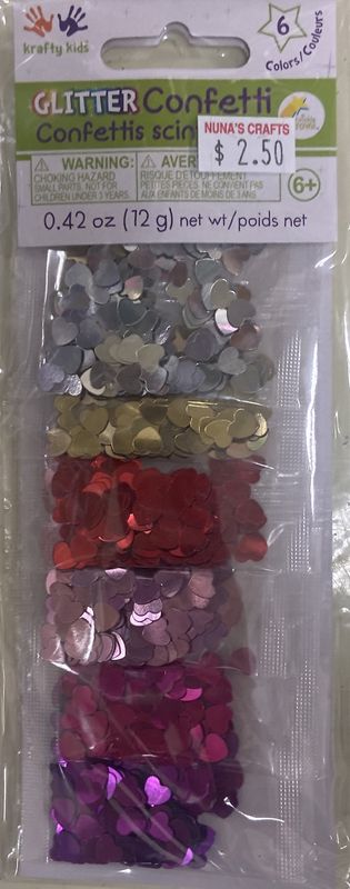 Kids Kraft: 8mm Hearts Medley Glitter Confetti