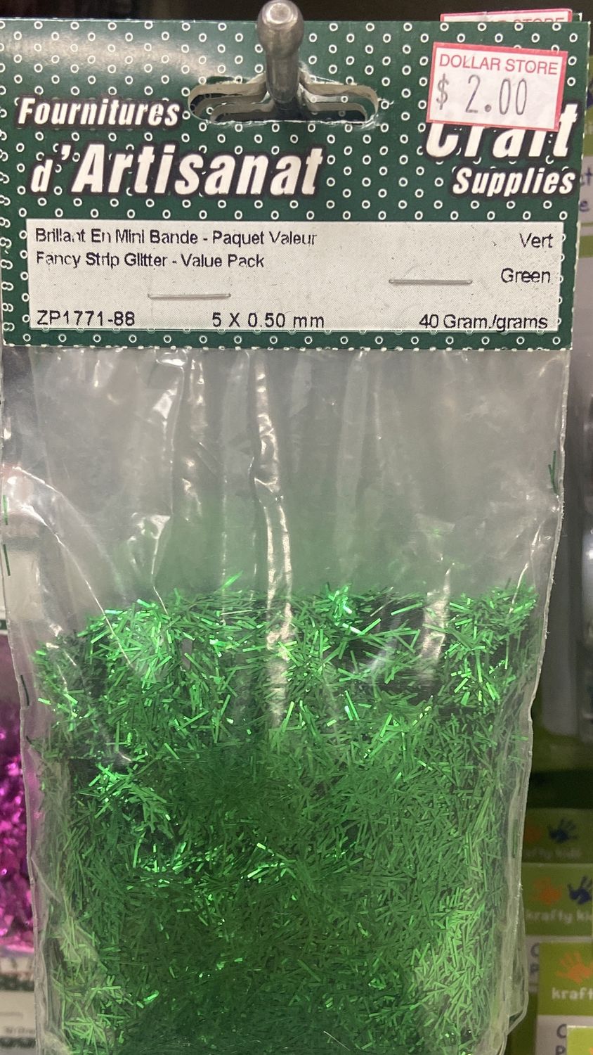 Ugarit: Green Fancy Strip Glitter 40g