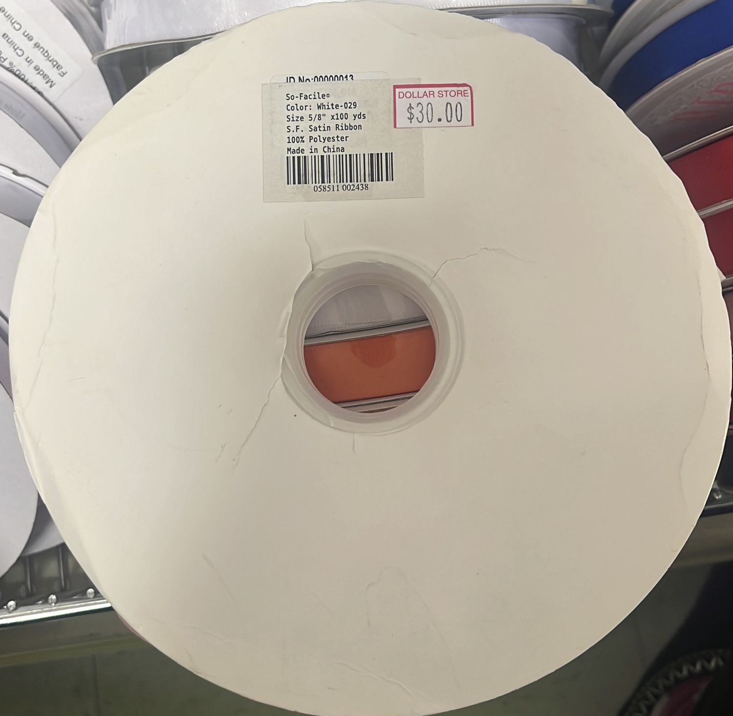 So-Facile Satin Ribbon (White 5/8&quot; 100yds)