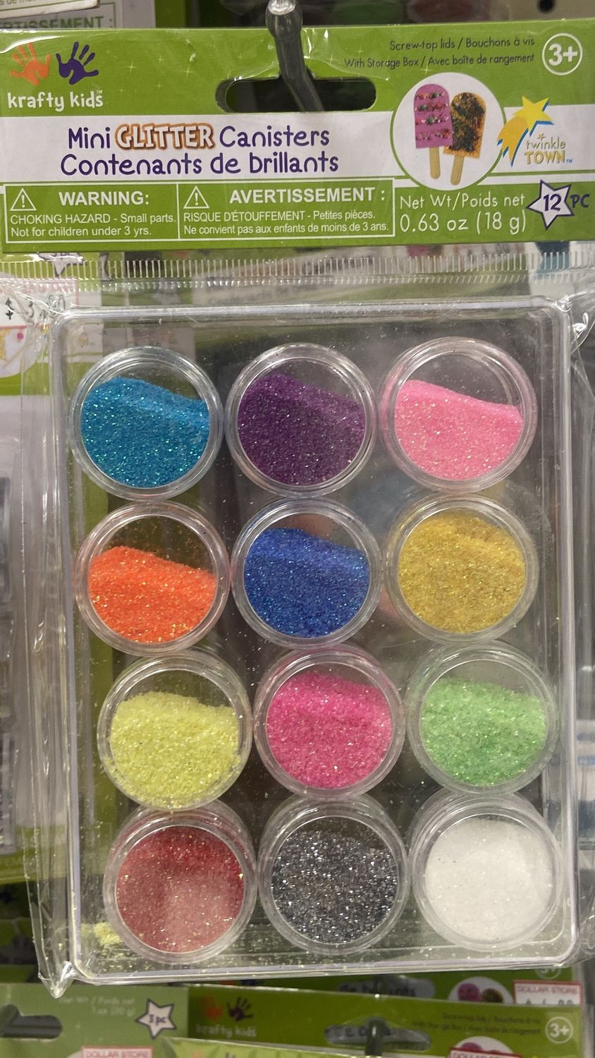 Krafty Kids: Neons Asst. Mini Glitter Canisters