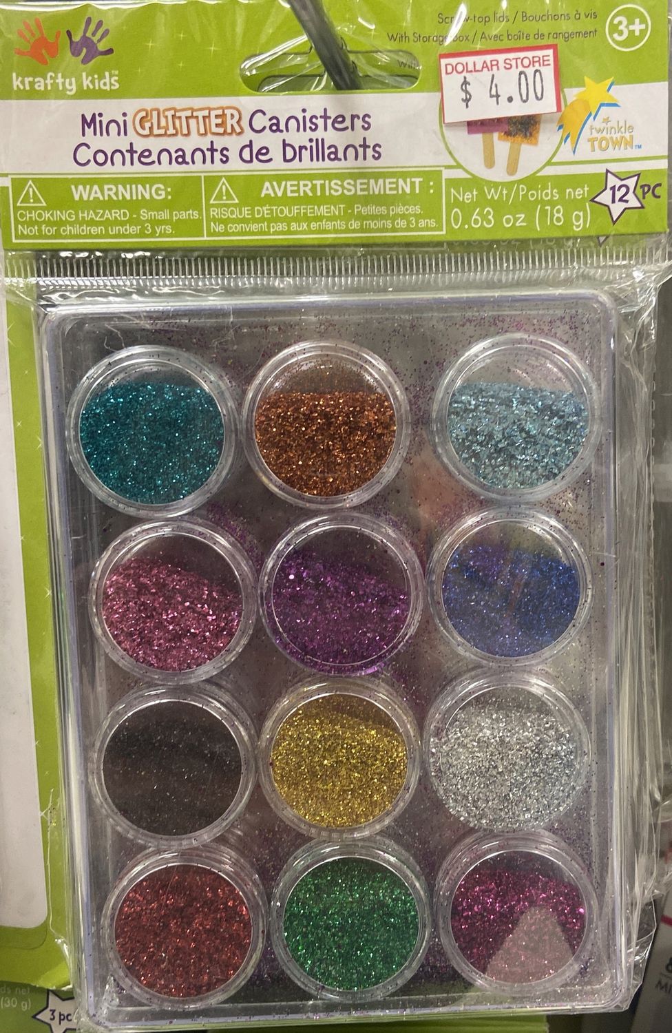 Krafty Kids: Metallics Asst. Mini Glitter Canisters