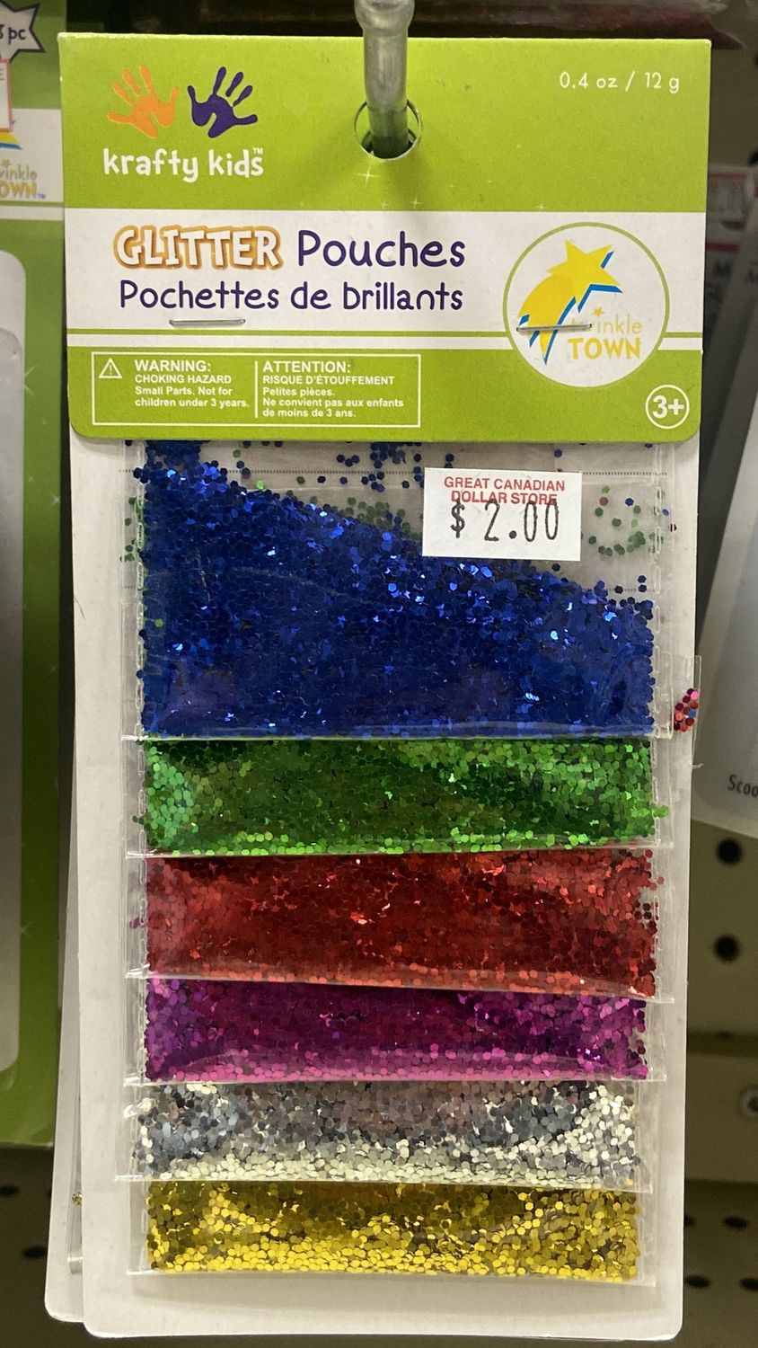 Krafty Kids: Asst. Colors “Mini Hexagons” Glitter Pouches