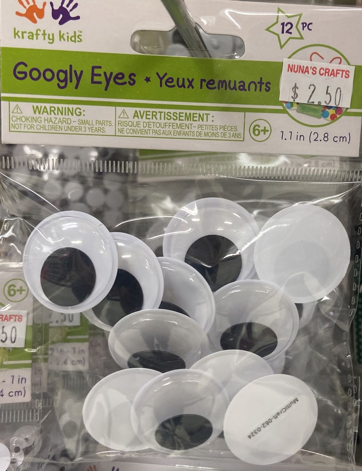 Krafty Kids: Black 1.1&quot; Google Eyes