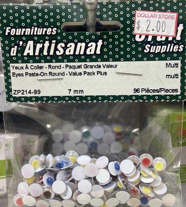 Ugarit: 7mm Multicolor Round Paste On Eyes