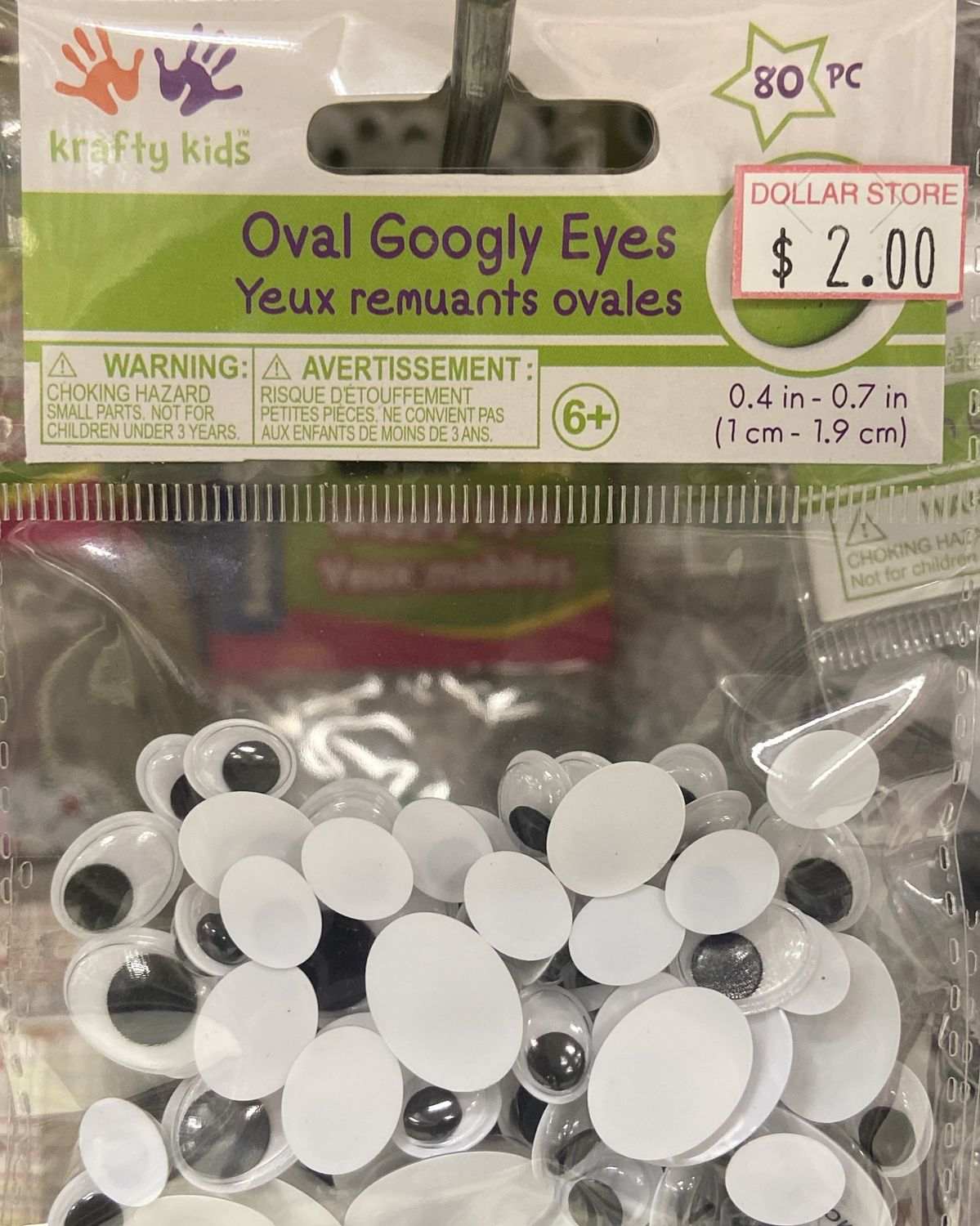 Krafty Kids: 0.4&quot;-0.7&quot; Black Oval Googly Eyes