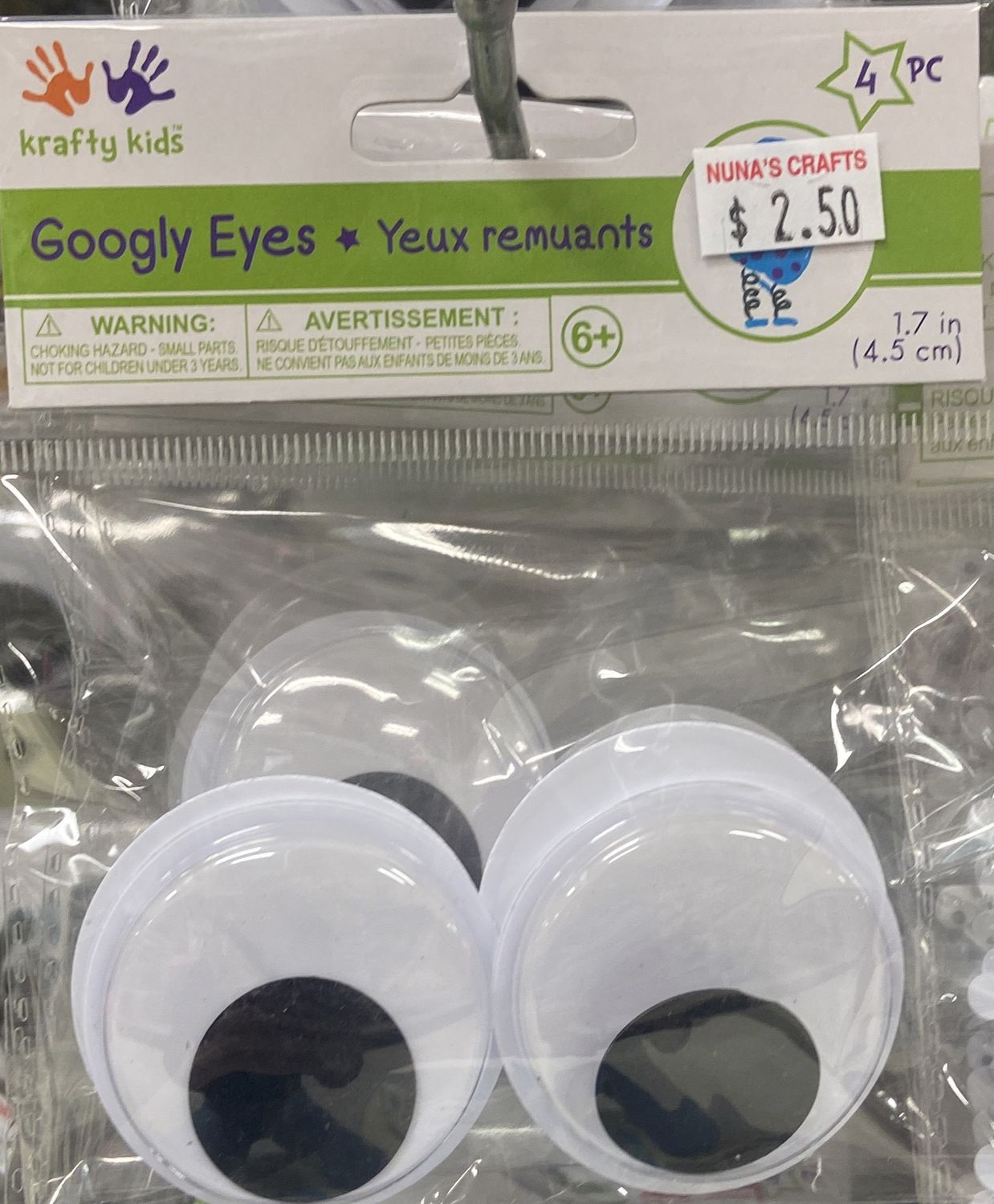 Krafty Kids: 1.7&quot; Googly Eyes
