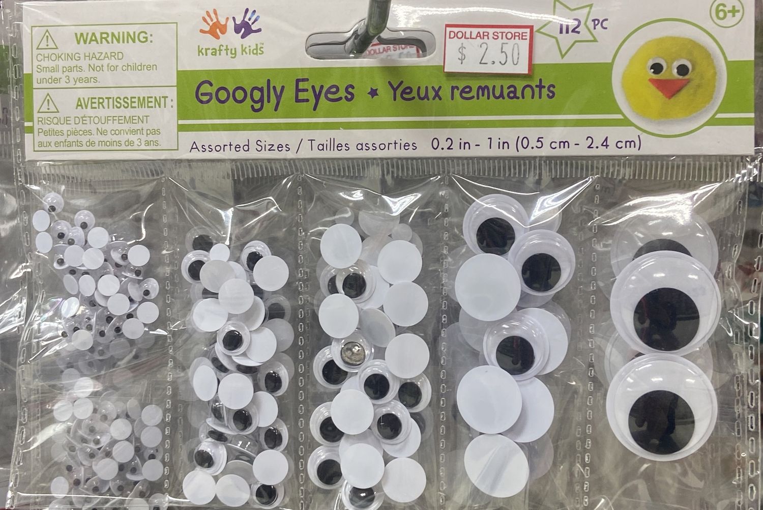 Krafty Kids: Assorted Sizes Black Googly Eyes 0.2&quot;-1&quot;