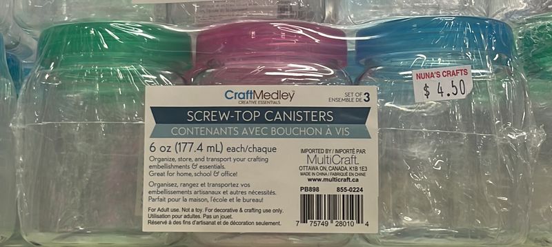 Screw-Top Canisters 6ox (117.4mL) each (3ct)
