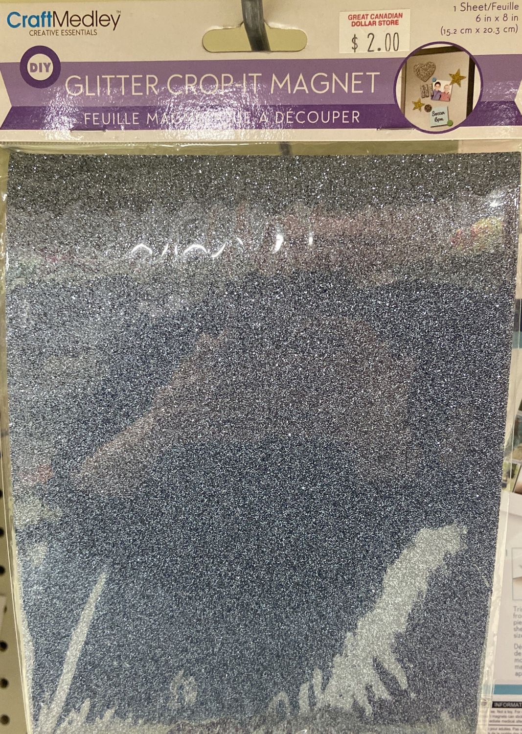 CraftMedley, Platinum Glitter Crop-It Magnet