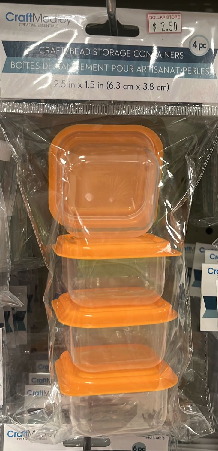MultiCraft: Craft/Bead Storage Containers 2.5in x 1.5in 4pc (PB804) Ass. colors