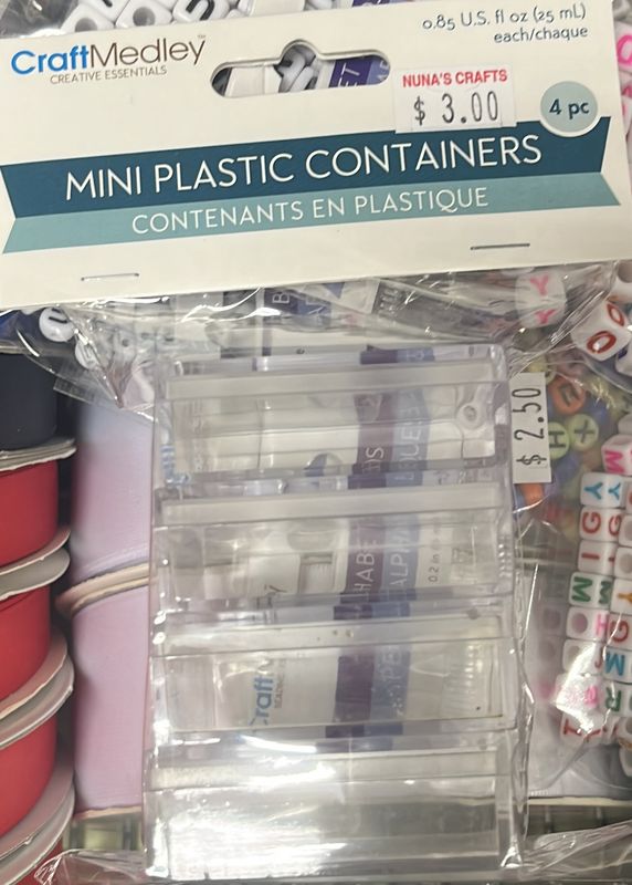 Mini Plastic Containers 0.85oz 4pc (PB858)
