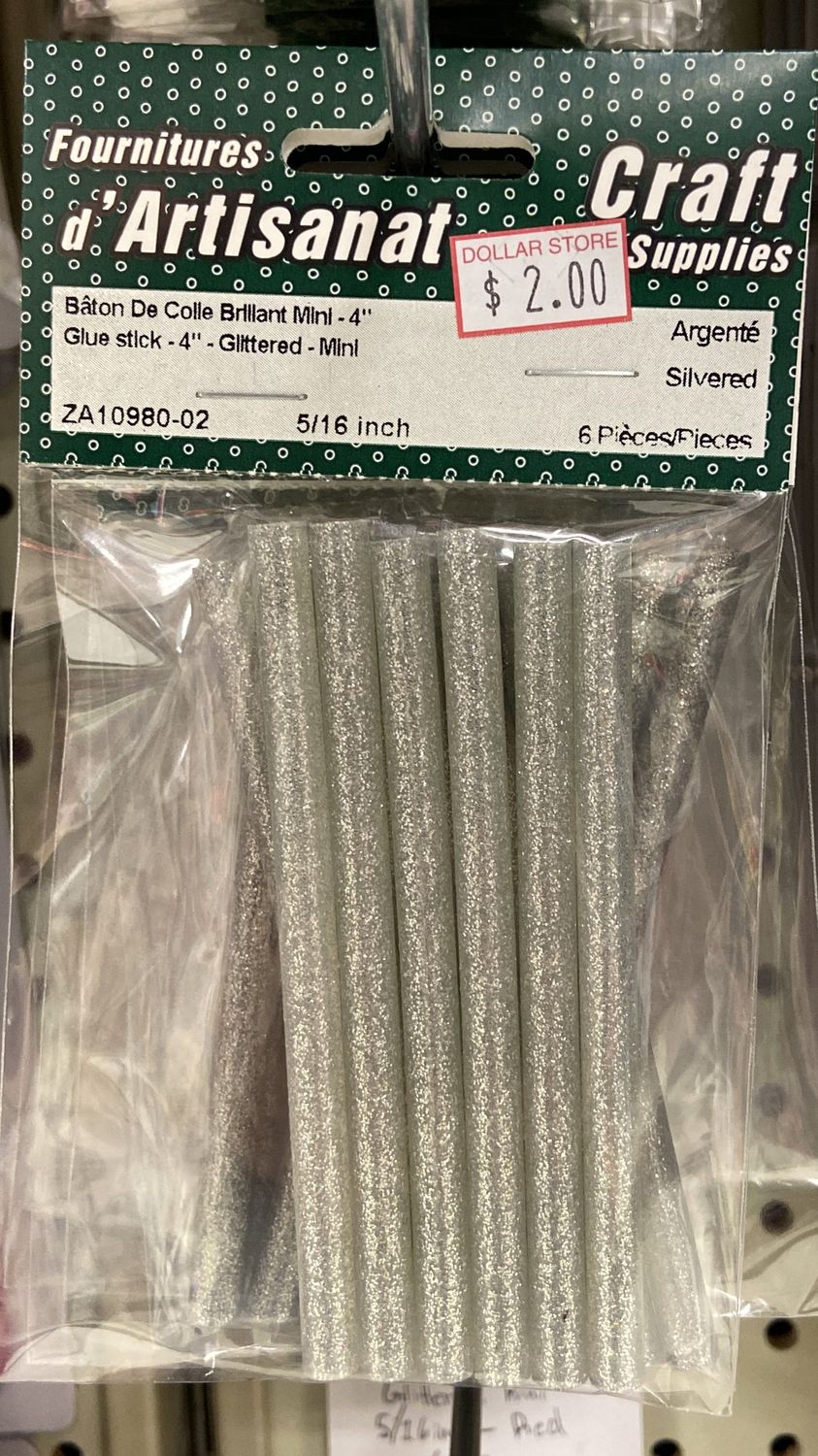 Ugarit: Silvered 4&quot; Glue Stick Glittered