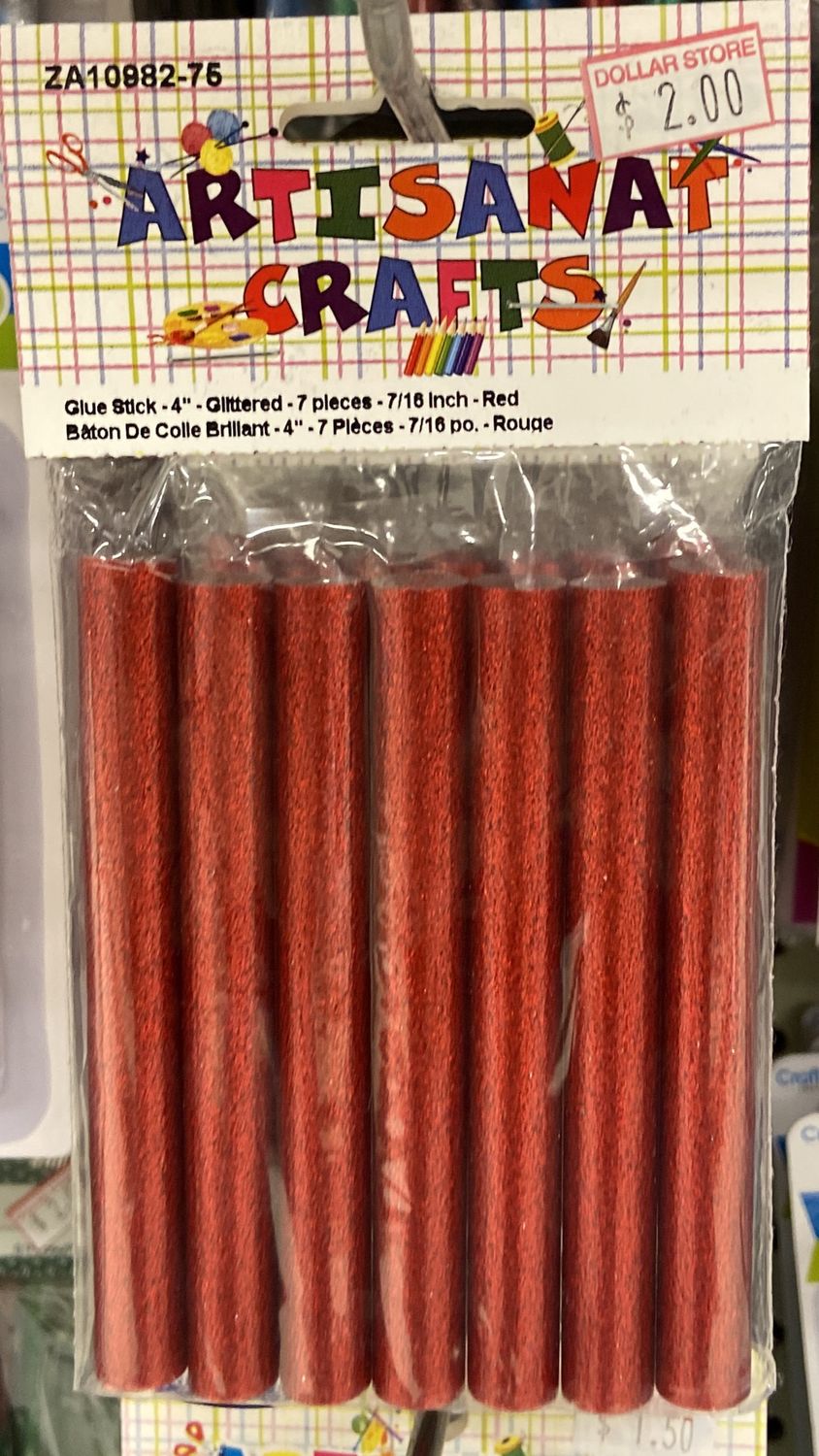 Ugarit: Red 7/16&quot; Glittered Glue Stick