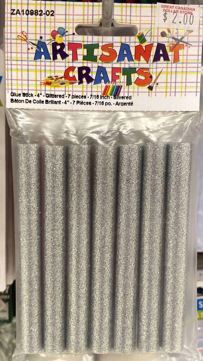 Ugarit: Silvered 7/16&quot; Glittered Glue Stick