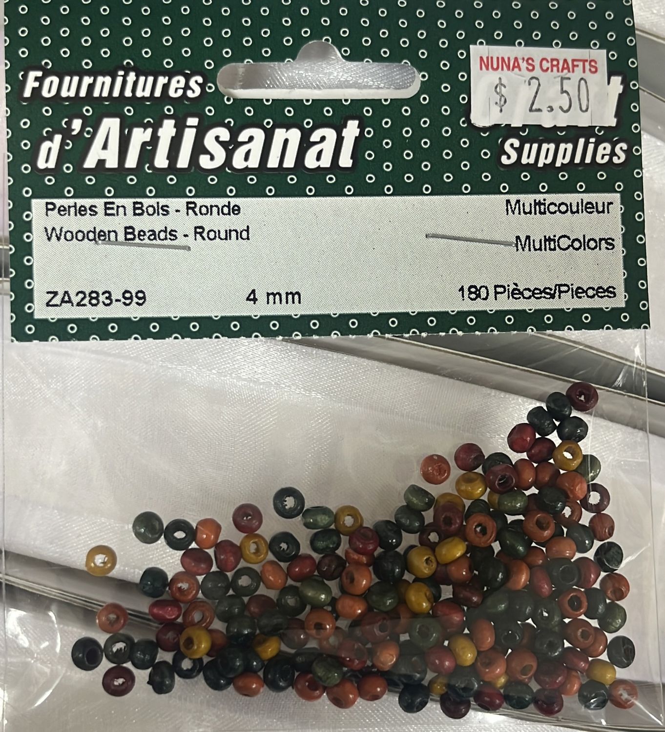 Ugarit: Wooden Beads-Round-4mm-180pc-Multicolor- ZA283-99