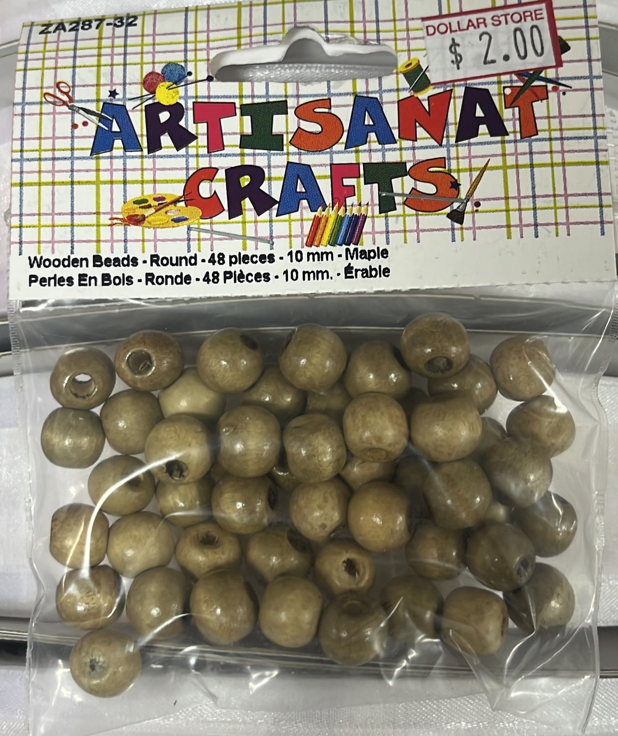 Ugarit: Wooden Beads-Round48pc10mm-Maple ZA287-32
