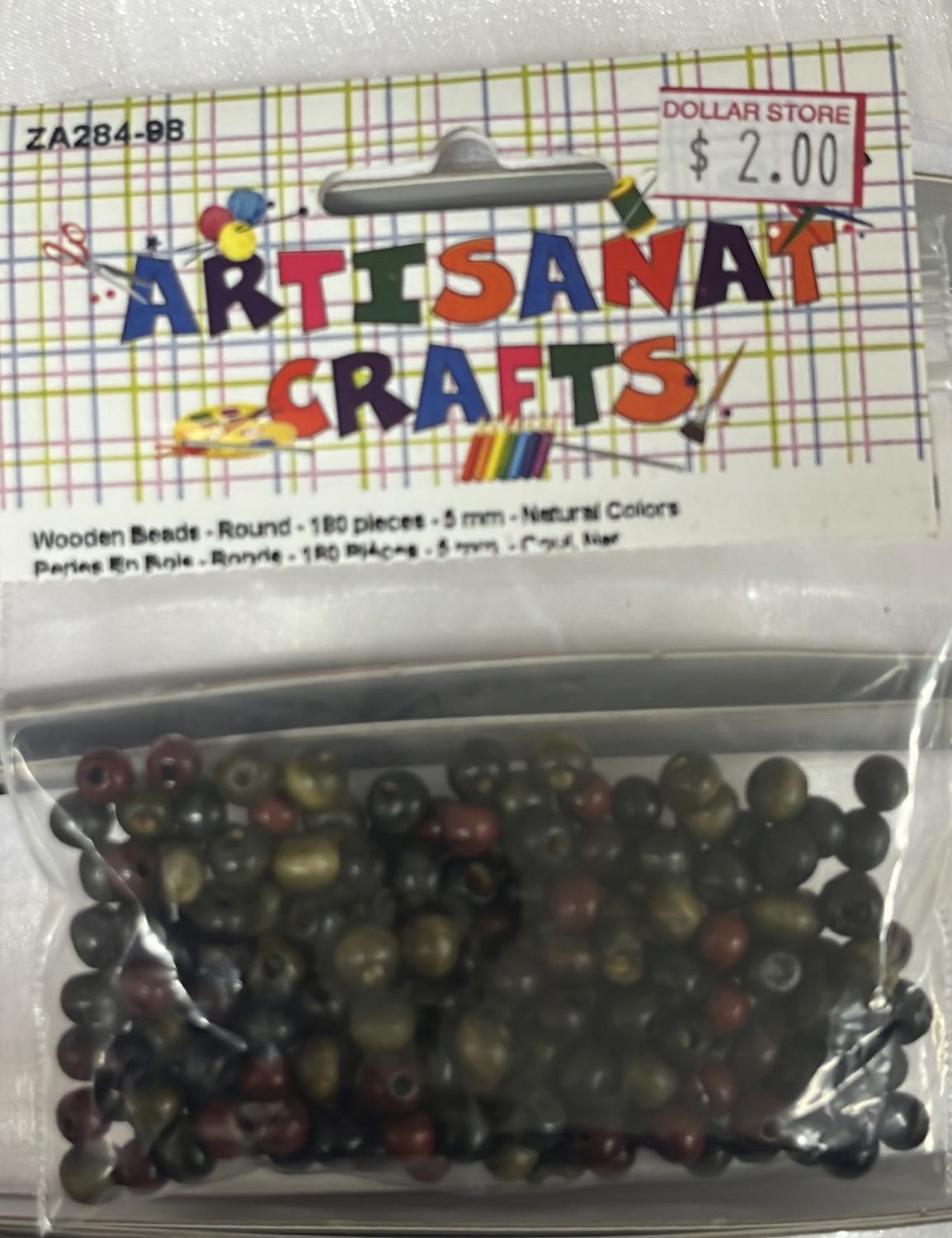 Ugarit: Wooden Beads-Round-180pc-5mm-Natural Colors ZA284-98